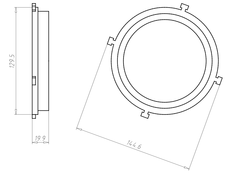 Kaiser Frontteil HaloX 100 DA vario für O-Beton 1281-10