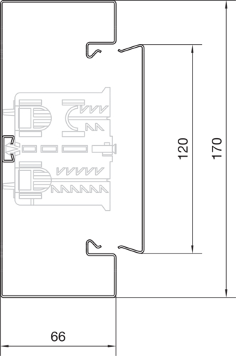 2 M Tehalit Brüstungskanal-Unterteil 68x170mm Stahl BRS651701B vws