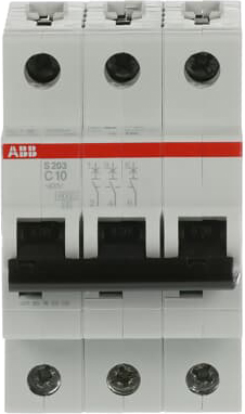 ABB Stotz S&J Sicherungsautomat 6kA 10A C 3p S203-C10 ABB Stotz S&J Sicherungsautomat 6kA 10A C 3p S203-C10