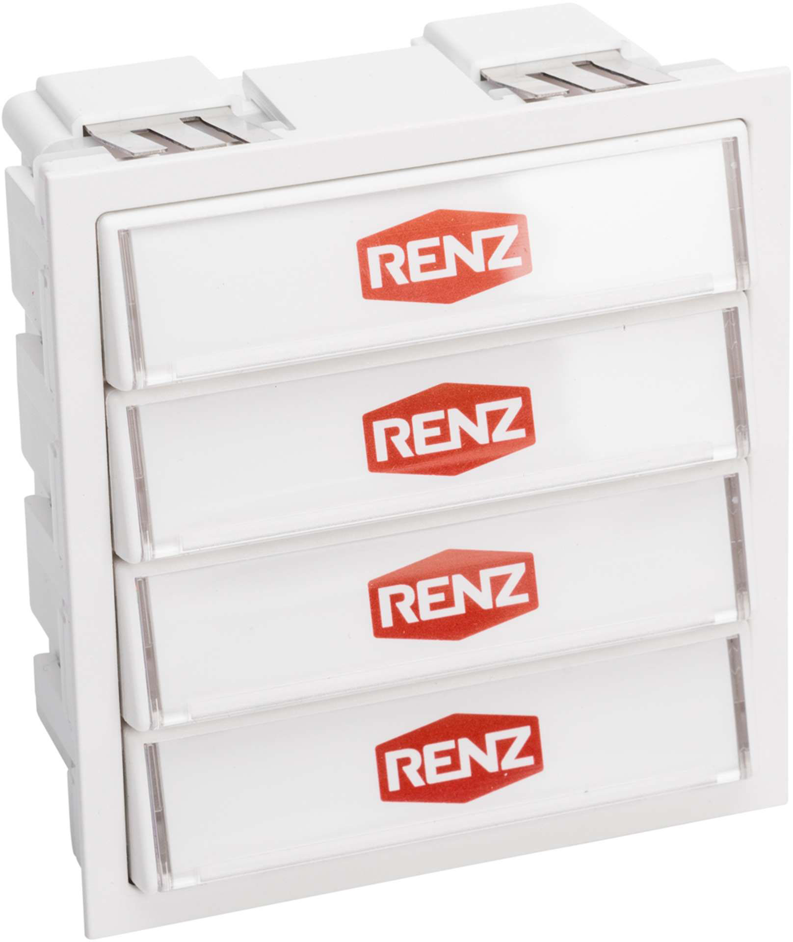 Renz Metallwaren. Klingelmodul mit 4 Klingeltaster 97-9-85272 ws