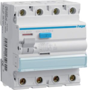 Hager FI-Schutzschalter 4p.63A/300mA Sel,6kA CPA463D