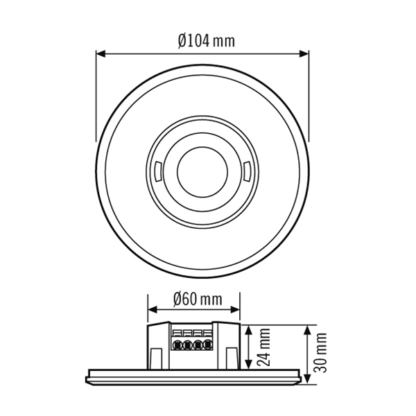 ESYLUX Bewegungsmelder UP rund schwarz MD-FLAT 360i/8 RD BK