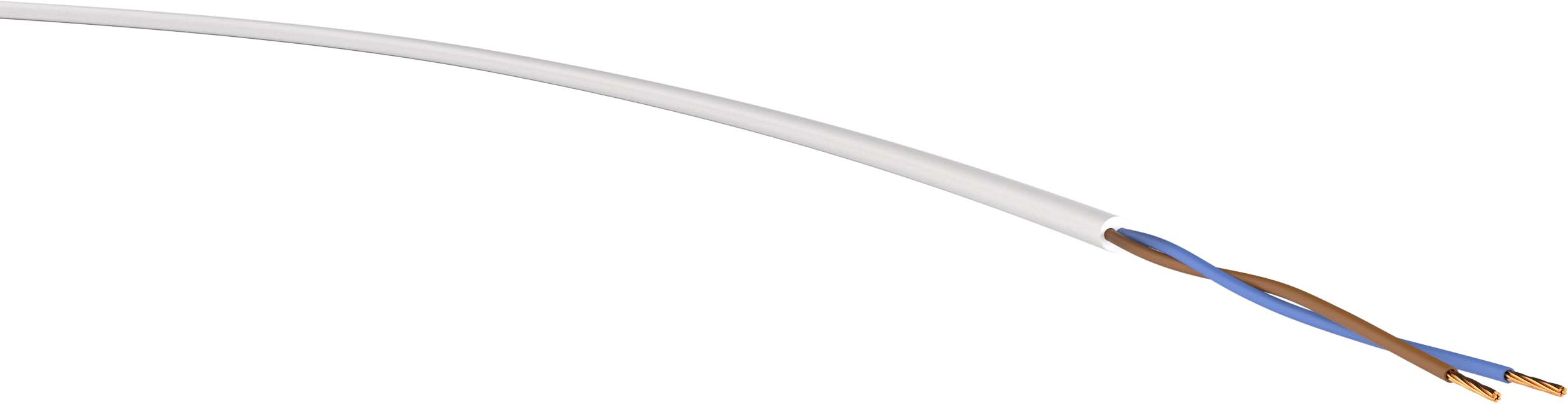 100M H03VV-F 2x0,75 ws Ring Schlauchltg PVC