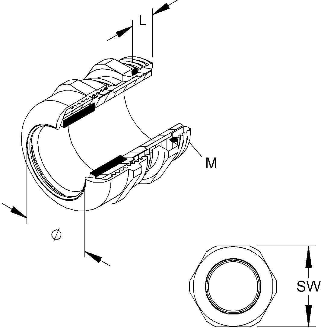 Kleinhuis IPON-Kabelverschraubung M25 ms 2234M25