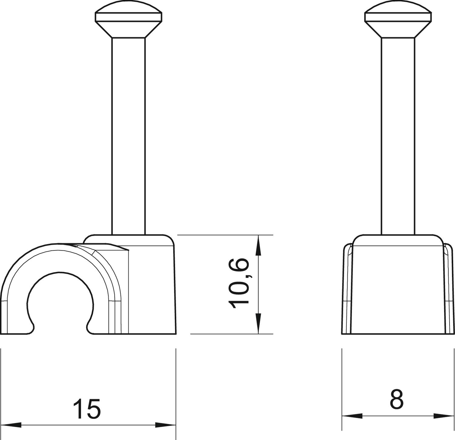 100 STK OBO Bettermann Vertr Iso-Nagel-Clip 8,0mm 2008 35 LGR