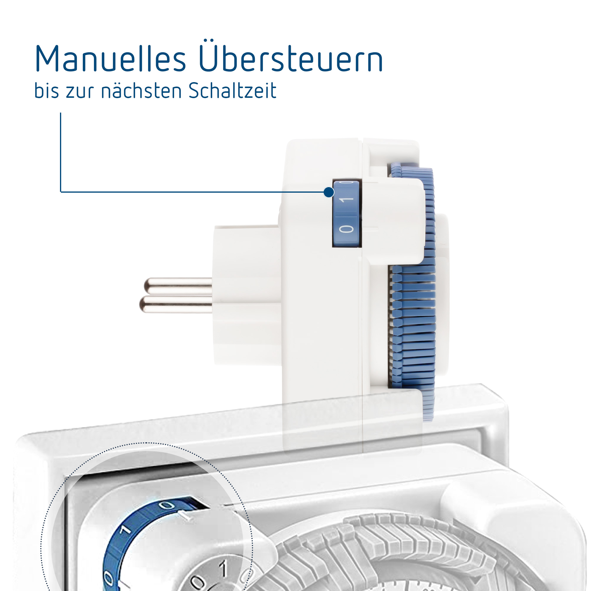 theben-timer 26 Steckdosen-Zeitschaltuhr analog innen, Tagesprogramm, 400 W LED, 15 Minuten 0260030
