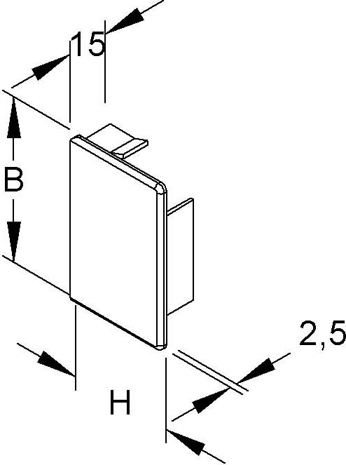 Kleinhuis Endstück gr 40x40 RAL7030 E4040.1