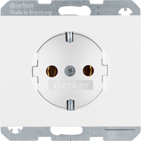 Berker SCHUKO-Steckdose pws/gl ohne Klappdeckel 41157009