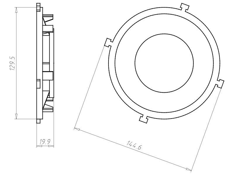 Kaiser Frontteil HaloX 100 DA 68 für Sichtbeton 1281-61