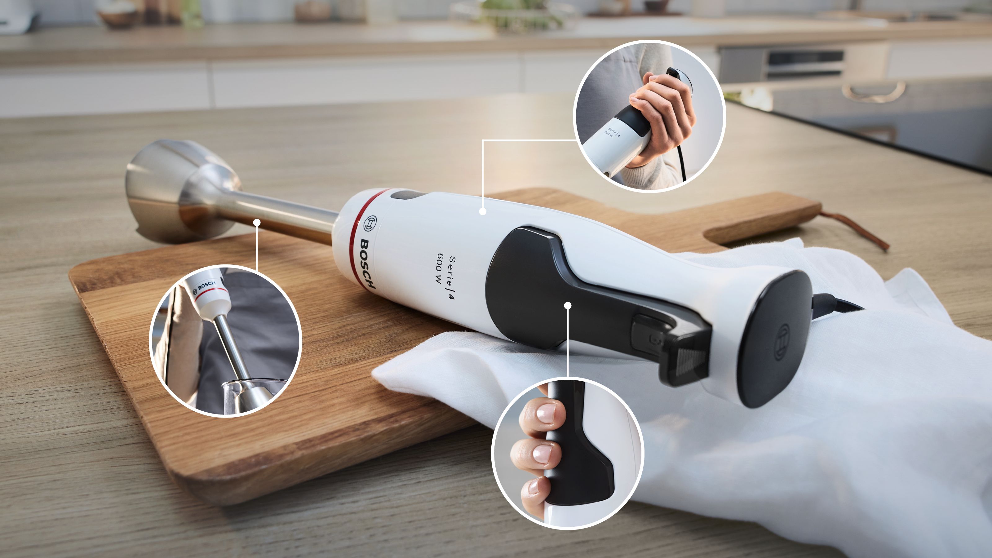 Bosch SDA Stabmixer ErgoMaster,Serie4 MSM4W220 ws/gr