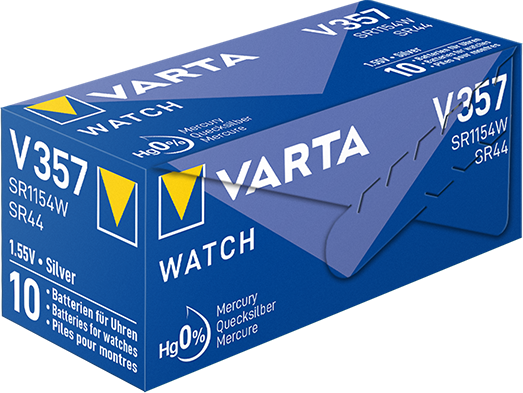 10 STK Varta Cons.Varta Uhren-Batterie 1,55V/143mAh/Silber V 357 Stk.1