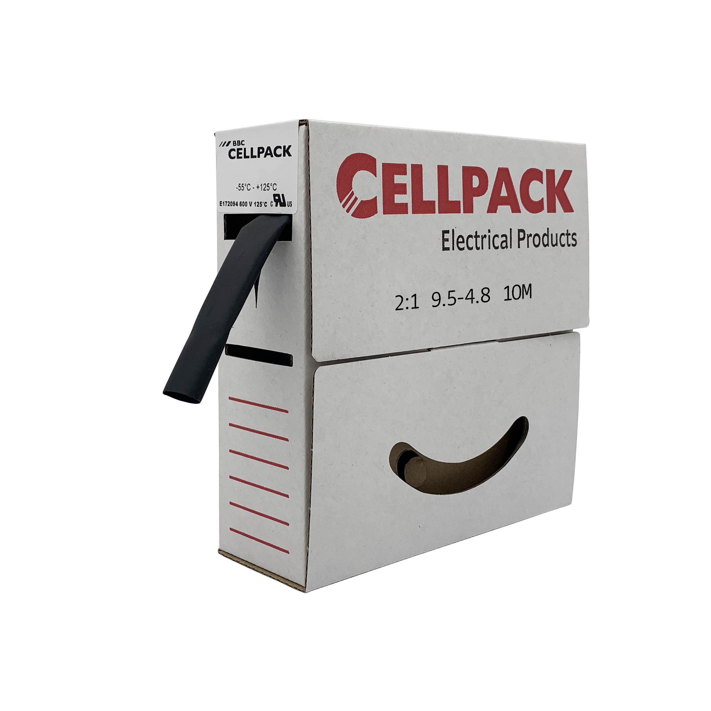 Cellpack Schrumpfschlauch in Abrollbox 10m SB 9.5-4.8 sw