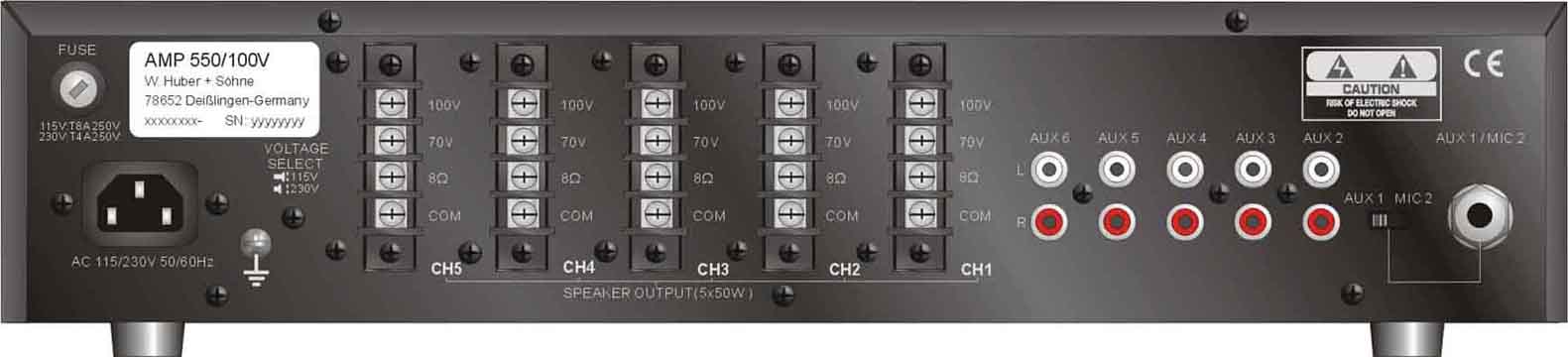 Huber+Söhne Multikanalverstärker AMP 550/100V,sw AMP550