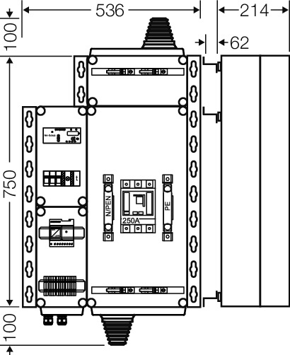 Hensel PV-Freischaltstelle 150kVA, 3-p. m.LS+NA Mi AE 1243