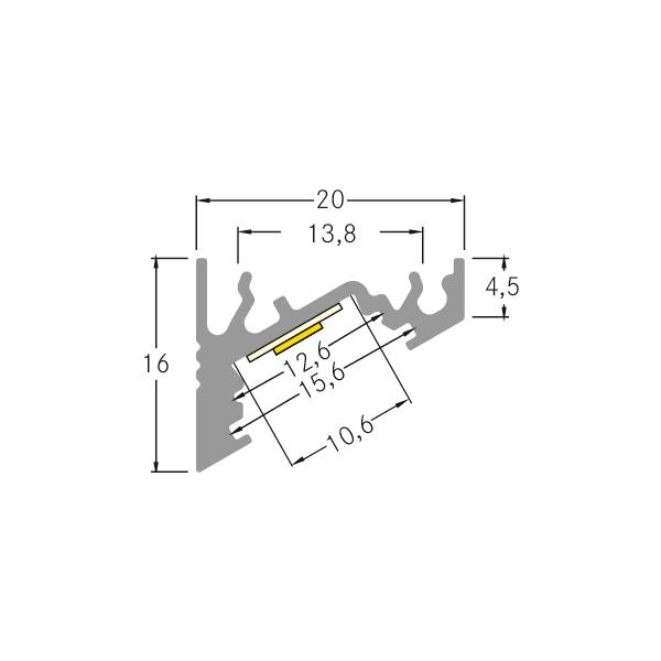 Brumberg Leuchten LED-Eckprofil 2000mm alu eloxiert 53700260