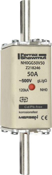 Mersen NH-Sicherungseinsatz SF Gr.0 gG 50A/500V KM NH0GG50V50