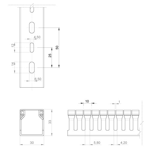 Unex Verdrahtungskanal gr RAL7030 30x30 30.30.77