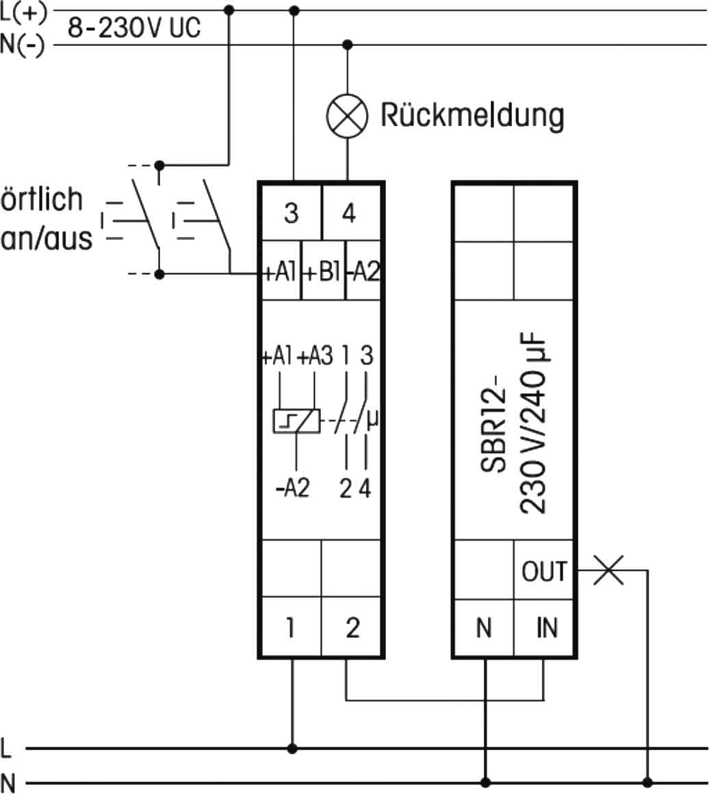 Eltako Strombegrenzungsrelais 1 Schließer 16A/250V SBR12-230V/240µF