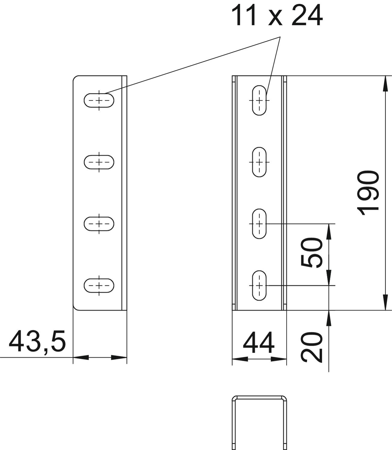 OBO Bettermann Vertr U-Stiel-Verbinder 200x44mm VUS 5 FT