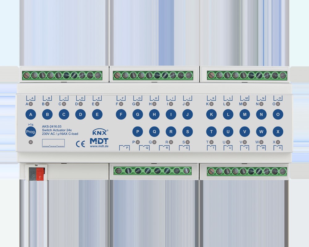 MDT technologies Schaltaktor 24-fach 12TE REG, 16A, 230VAC AKS-2416.03