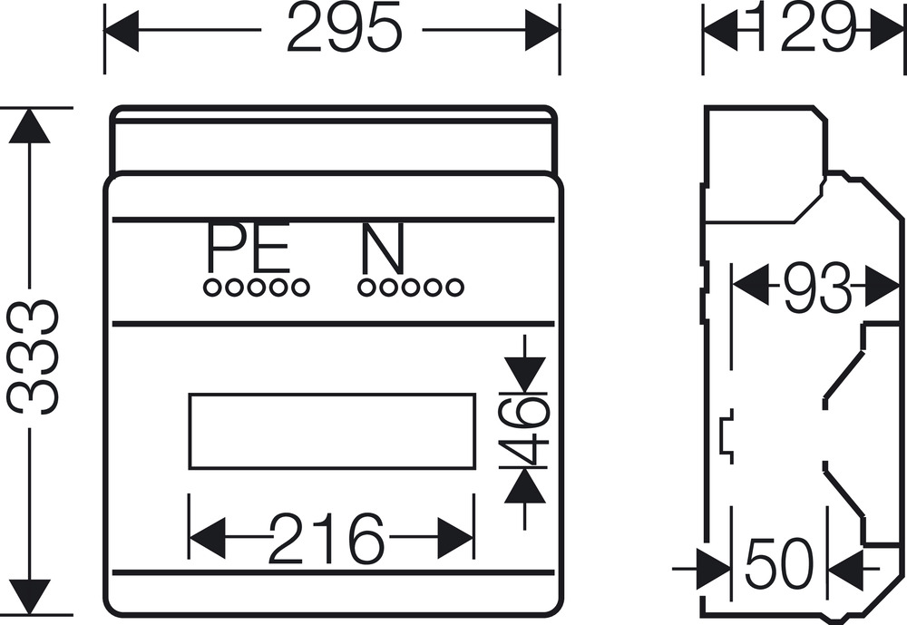 Hensel KV-Automatengehäuse 12TE (12x18mm) IP65 KV PC 9112