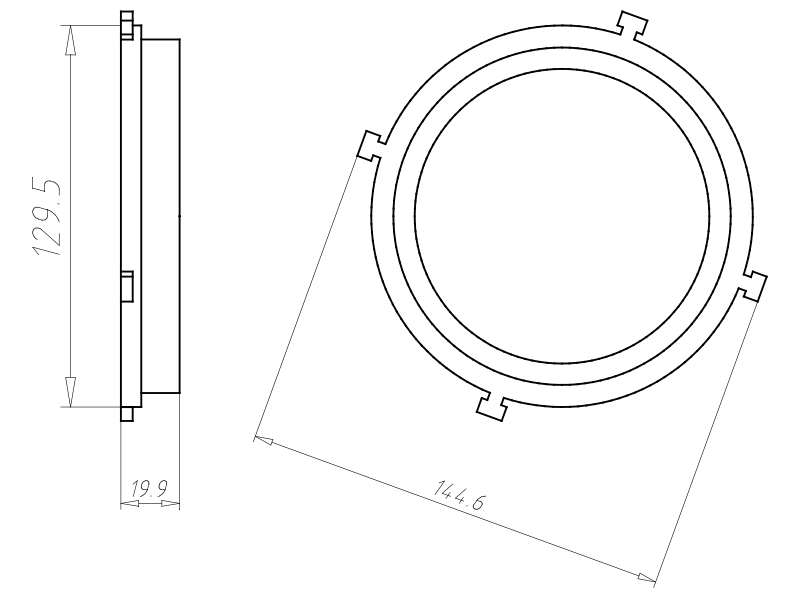 Kaiser Frontteil HaloX 100 DA vario f. O-Beton 1281-11