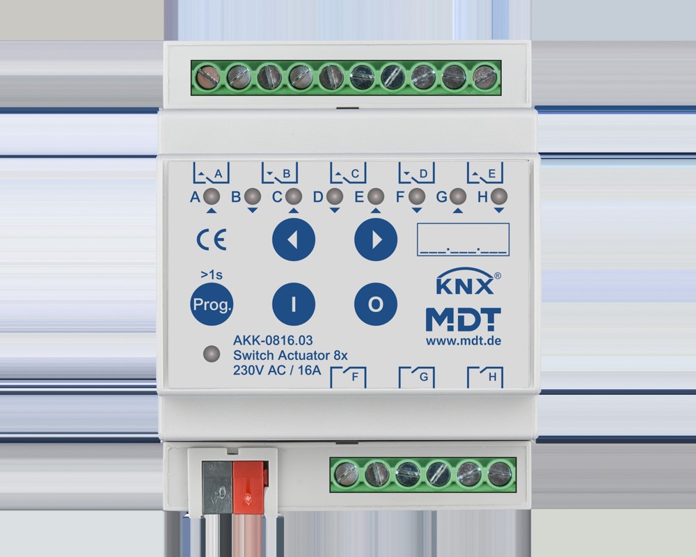 MDT technologies Schaltaktor 8-fach 4TE REG,16A,230VAC,Komp. AKK-0816.03