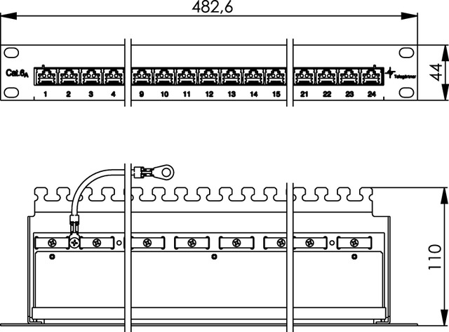 Telegärtner PatchPanel MPP24-HS Cat.6A RAL 9005 sw 100007034