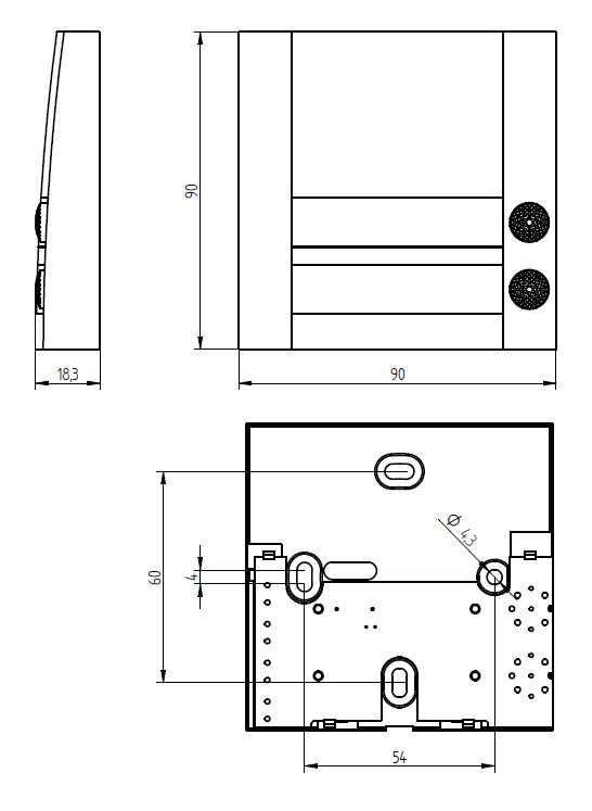 Grothe Klingeltaster 2fach 90x90x18,5mm, sil/sw DOMOLUX DUO SIM/SW