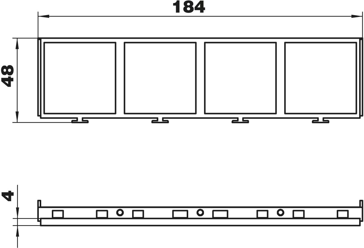 OBO Bettermann Vertr Einbaurahmen f.4x1 Modul 45 MT45V 4
