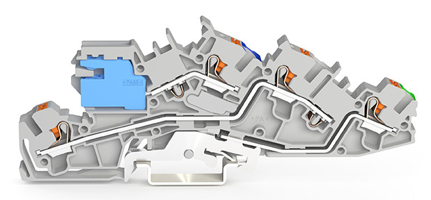 WAGO GmbH & Co. KG Installationsetagenklemme 4 mm² mit Drücker 2205-7641