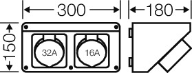 Hensel Mi Connection Box 32A,5p,400V,6h Mi CB 12
