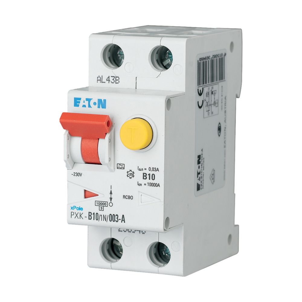 Eaton (Installation) FI/LS-Kombischalter B 10A 1p+N, 30mA PXK-B10/1N/003-A