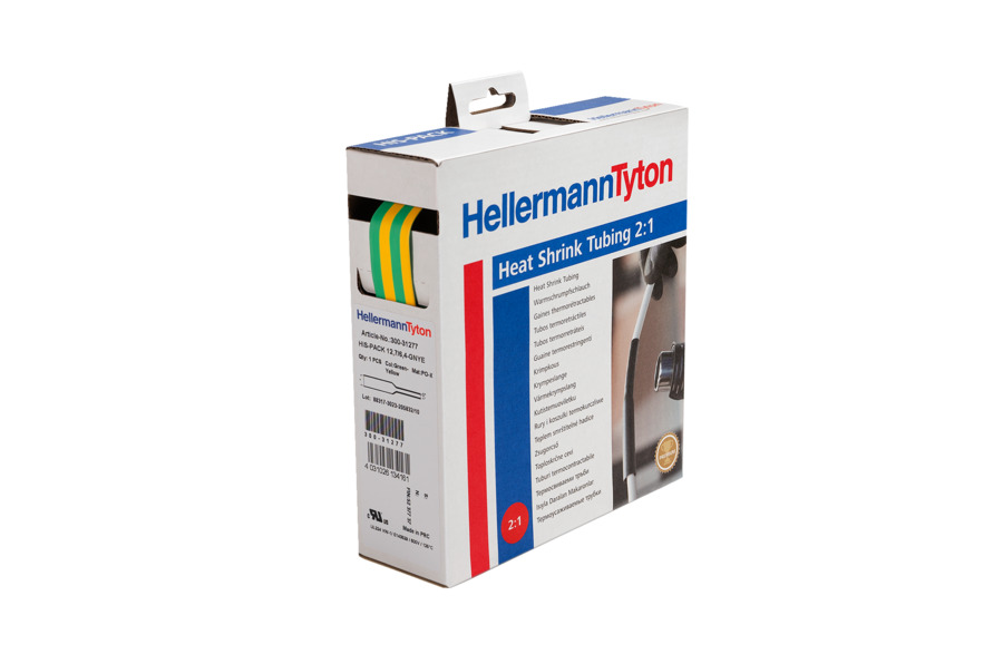 HellermannTyton Schrumpfschlauch D 9,5/4,7 gn/ge HIS-3/8-POX-GNYE 5m