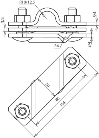 DEHN TE-Anschlussschelle NIRO D20mm f.Rd7-10 ASSTE20710FL40V4A