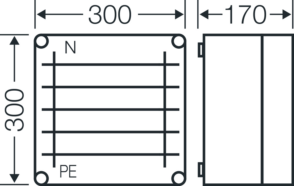 Hensel Mi-Sammelschienengehäuse 300x300mm Mi SP 2240