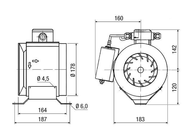 Maico Rohrventilator 180mm, 50W ERM 18 Ex e