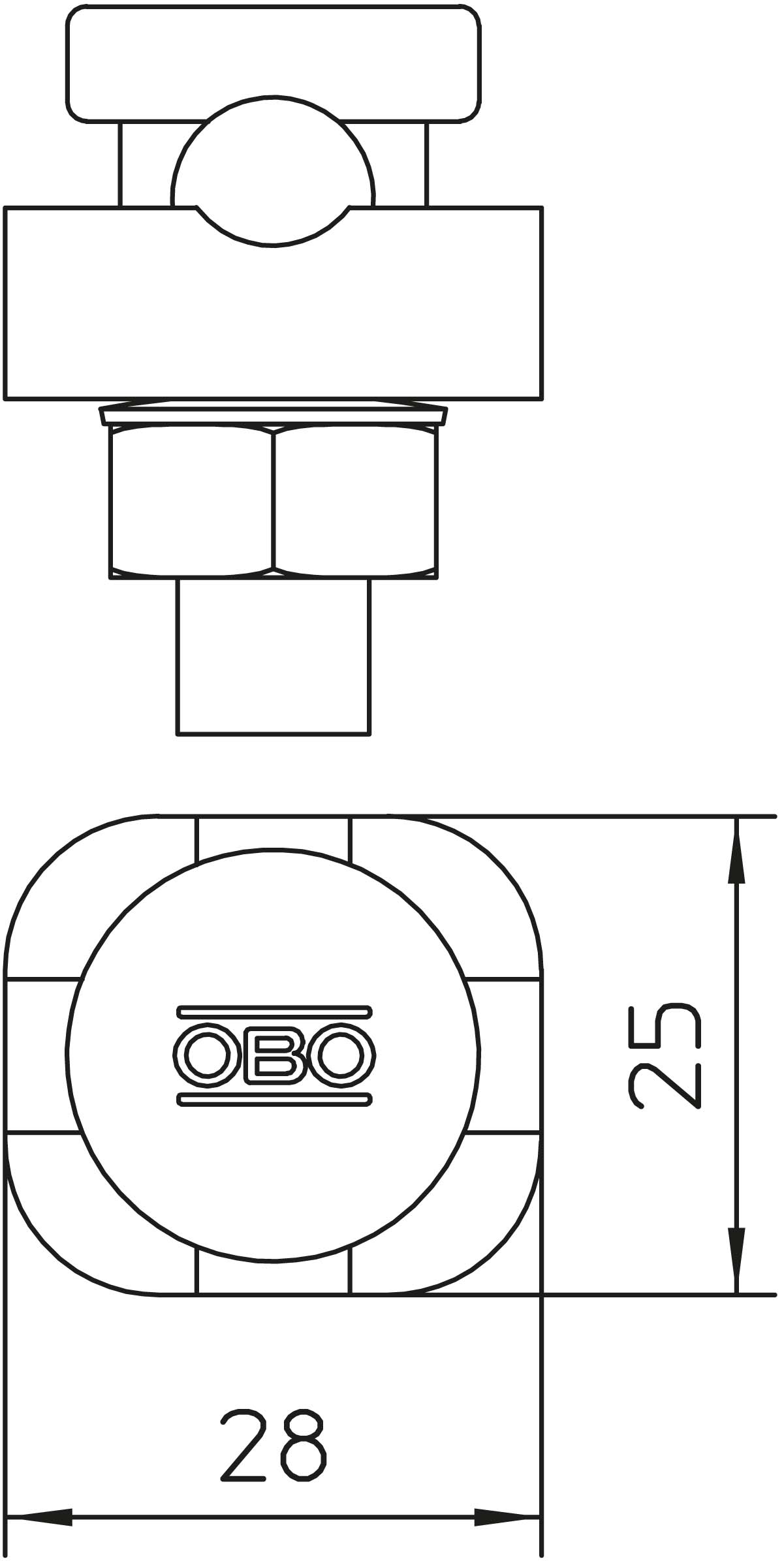 OBO Bettermann Vertr Verbinder 1teilig,Form A 5001 DIN-FT