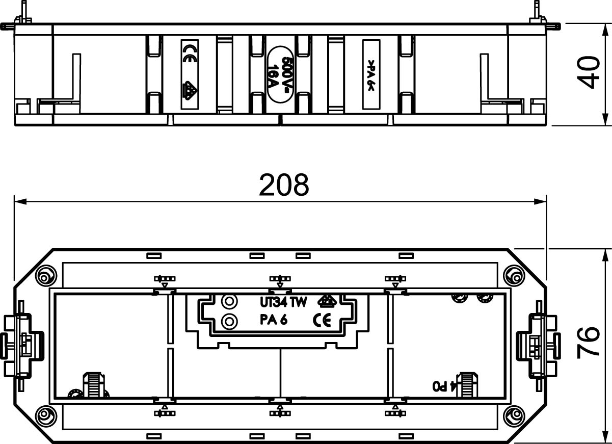 OBO Bettermann Vertr Universalträger für 4 Modul45-Geräte UT4 45 4