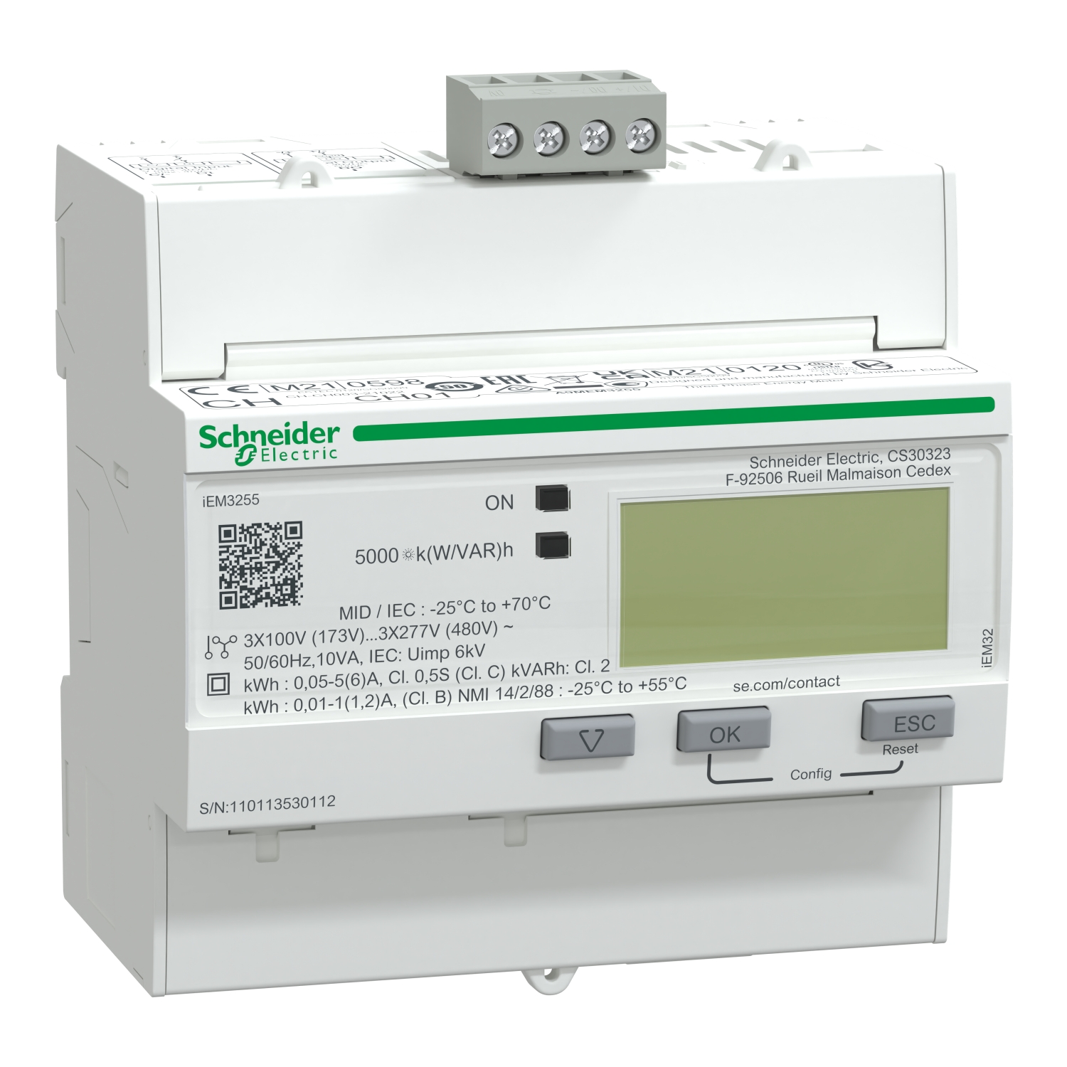 Schneider Electric Energiezähler IEM3255 3P+N 5A Modbus Mid A9MEM3255