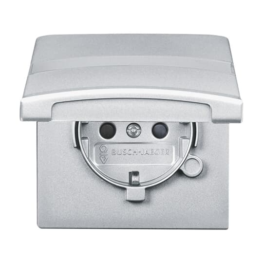 Busch-Jaeger Schuko-Steckdoseneinsatz IP44 alusilber 20 EUGKBN-33-101