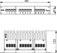 Telegärtner 19" ISDN-Panel 25-Port 1HE, RAL7035 MPPISDN 25-H kurz