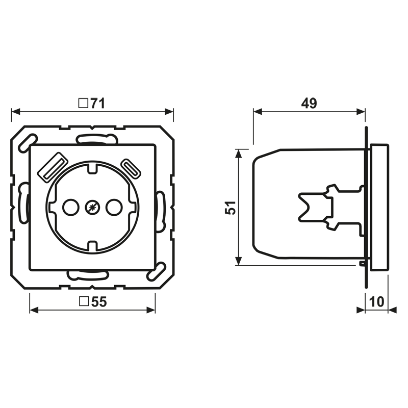 Jung SCHUKO Steckdose mit USB Typ AC A 1520-15 CA WW