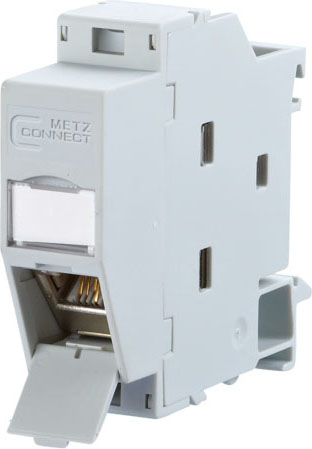 Metz Connect Hutschienenmodul,Cat.6A 1xRJ45,inkl. Modul TN E-DATmod-REGplus