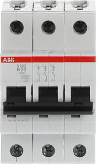ABB Stotz S&J Sicherungsautomat B,6kA,20A,3P S203-B20