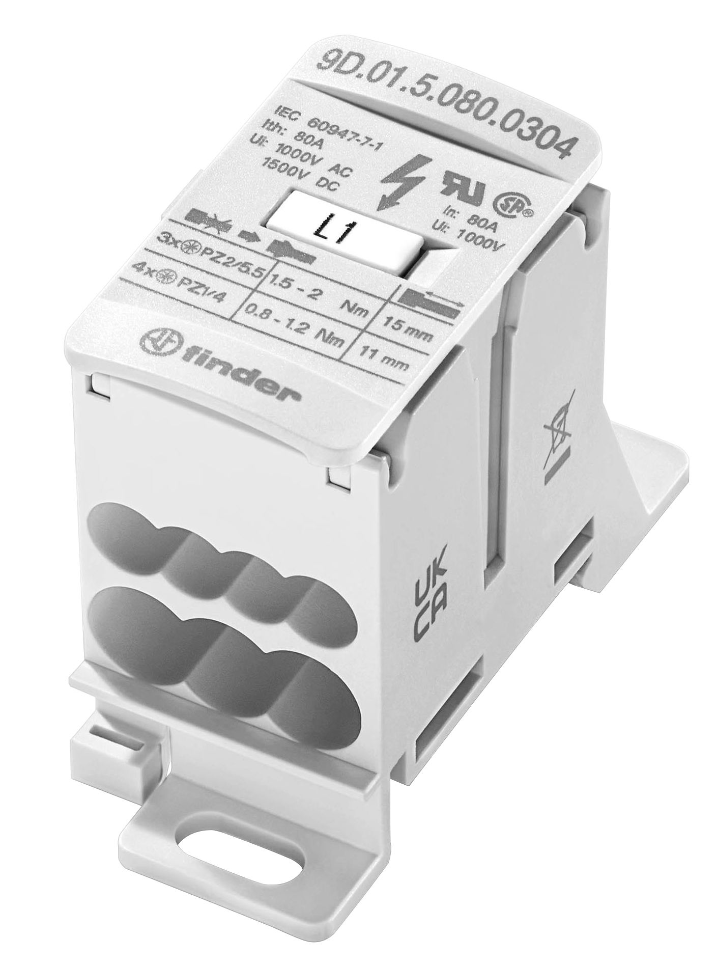 Finder Energie-Verteilerblock 80 A 9D.01.5.080.0304