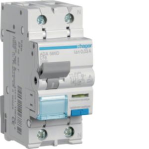 Hager FI/LS-Schalter 1P+N 10kA C-16A 30mA ADA566D