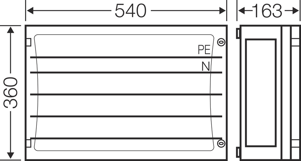 Hensel Sammelschienengehäuse 540x360mm 250A 5p. FP 3402 Hensel Sammelschienengehäuse 540x360mm 250A 5p. FP 3402