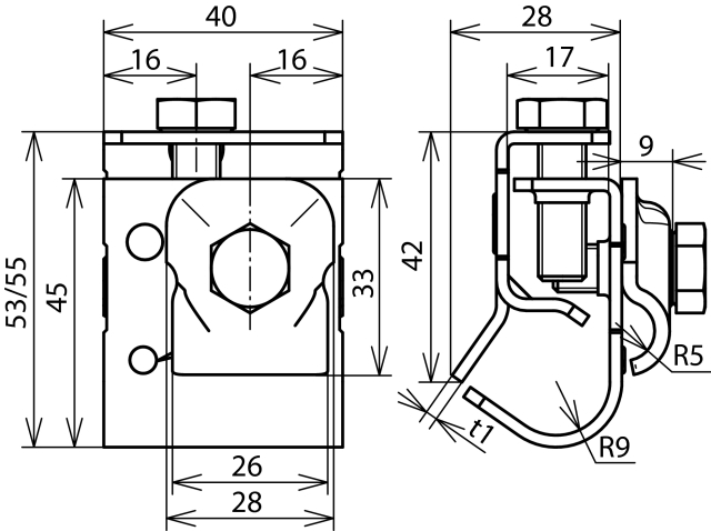 DEHN Dachrinnenklemme St/tZn f.Wulst 16-22 DRKKB6.10W16.22STTZN