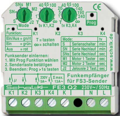 Schalk Funk-Empfängerschalter UP 4-Kanal FE3 Q2